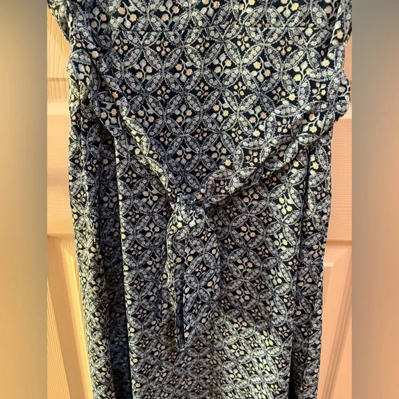 NWT Lucky Brand Navy Patterned Dress Tie Waist - Picture 3 of 9